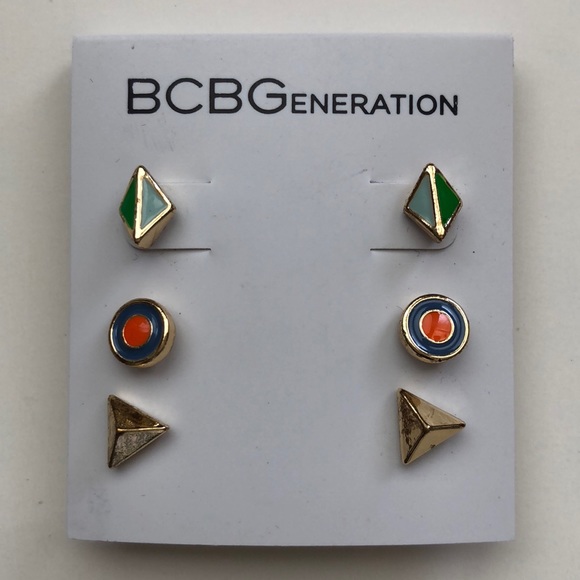 BCBGeneration Jewelry - 3 pairs of beautiful post earrings.